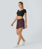 Short 12,5cm Running Fluide 2 en Taille Mi-Haut Cordon de Serrage Mesh Contrastant