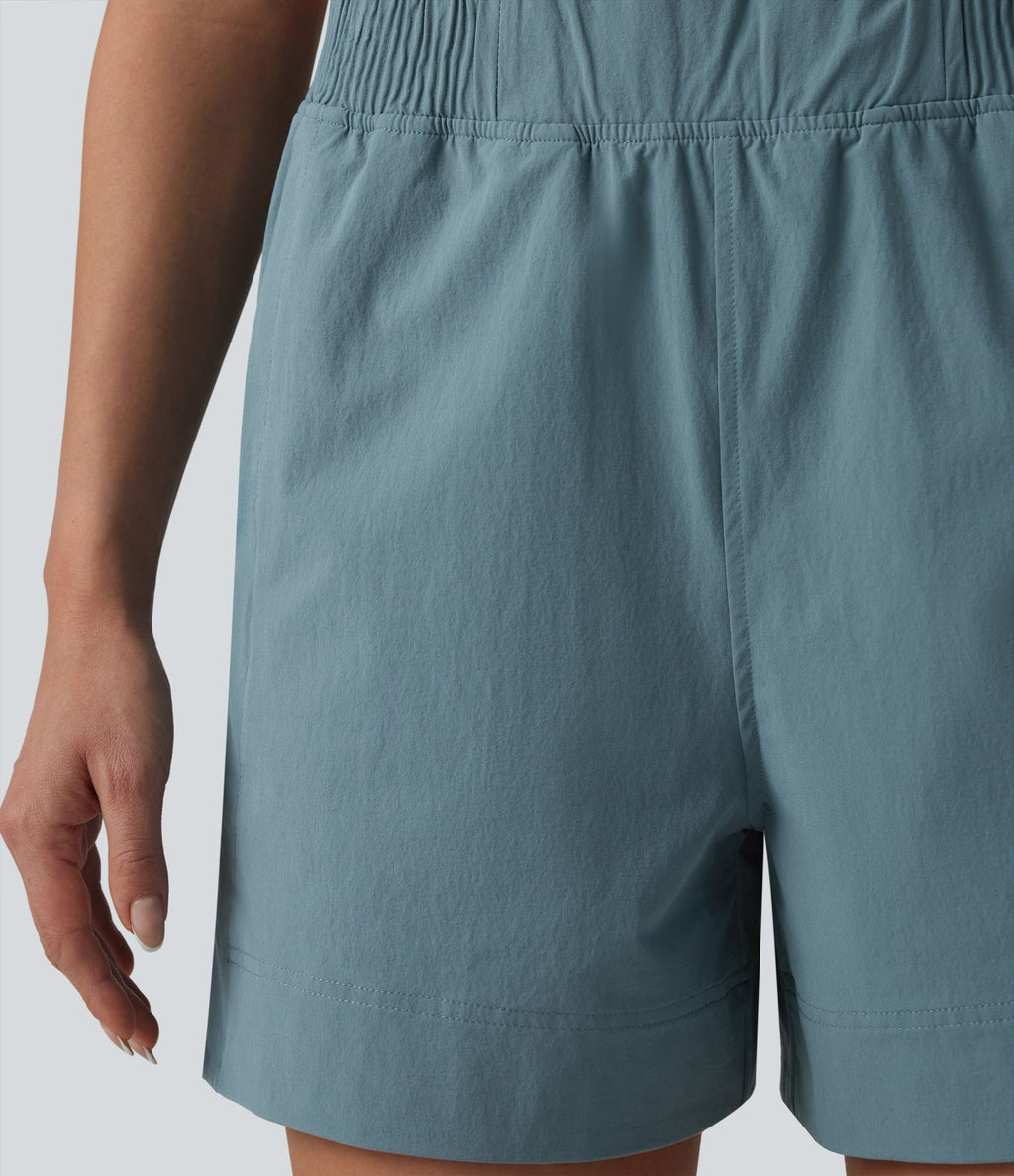 Short de tennis taille haute effet frais InstantCool avec fentes et poches, protection solaire UPF50+