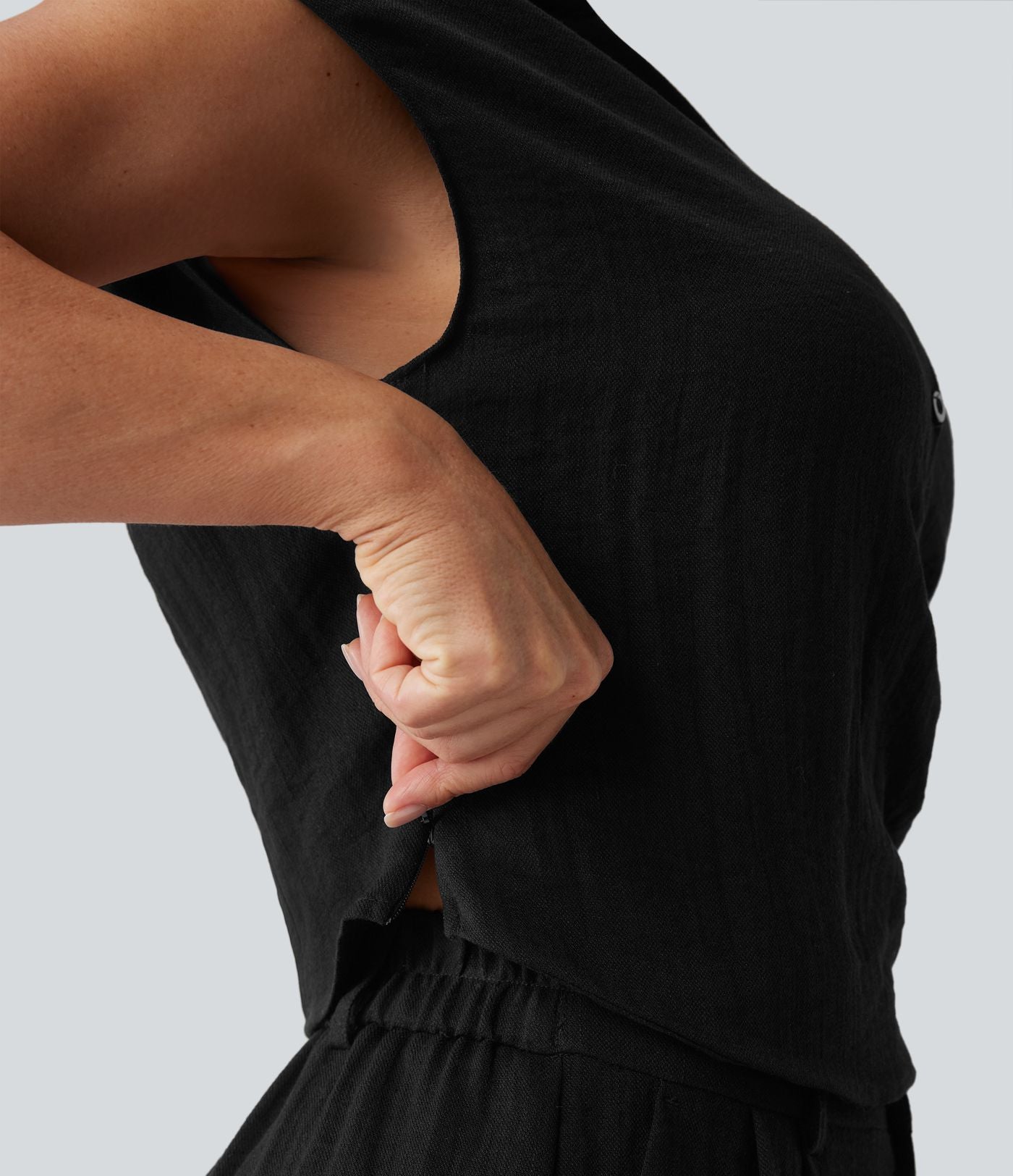 Chemise décontractée manches courtes froncée