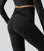 Legging de sport bootcut Halara Ultrasculpt™ taille haute gainant dos croisé avec poches