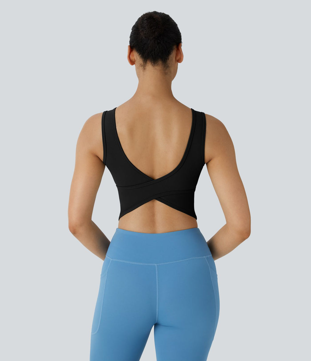 Débardeur danse barre ballet col U croisé A-D