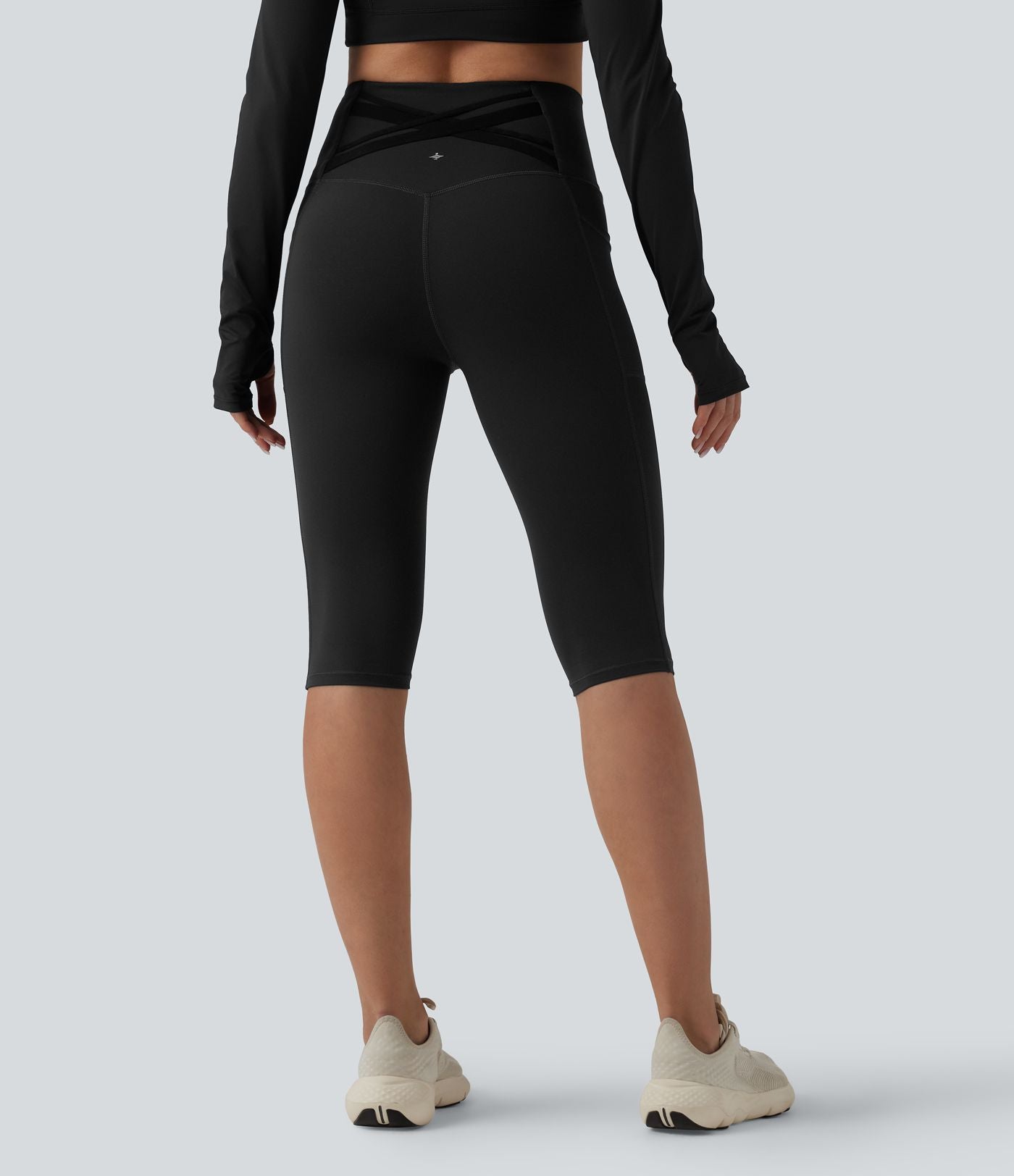 Halara Ultrasculpt™ Legging de running corsaire gainant taille haute dos croisé avec poches