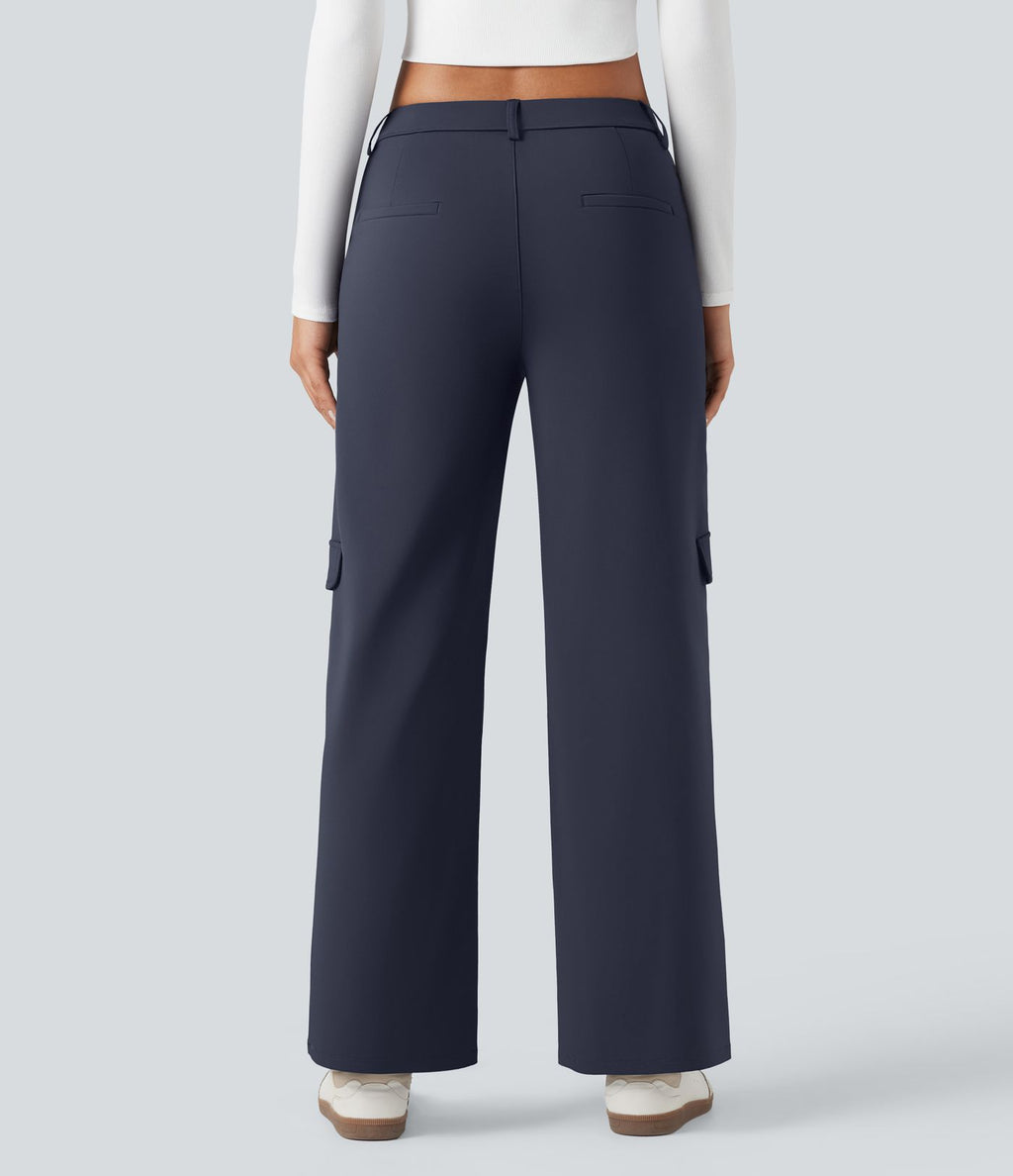 Pantalon tailleur thermique SoftlyZero™ Plush coupe droite taille mi-haute avec poches