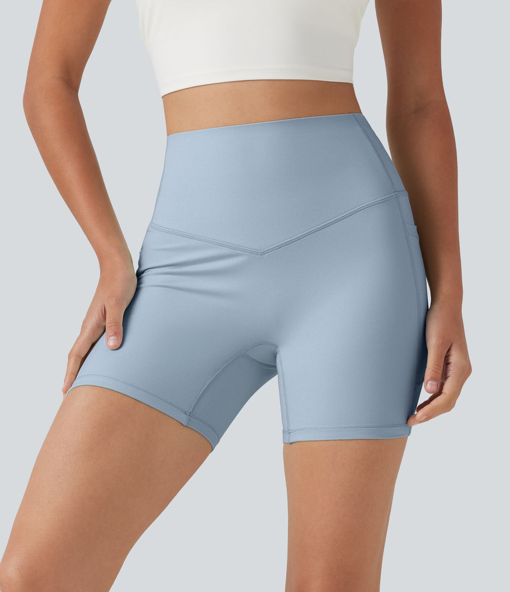 Short biker Halara UltraSculpt™ taille haute effet ventre plat avec poches, 12,5 cm