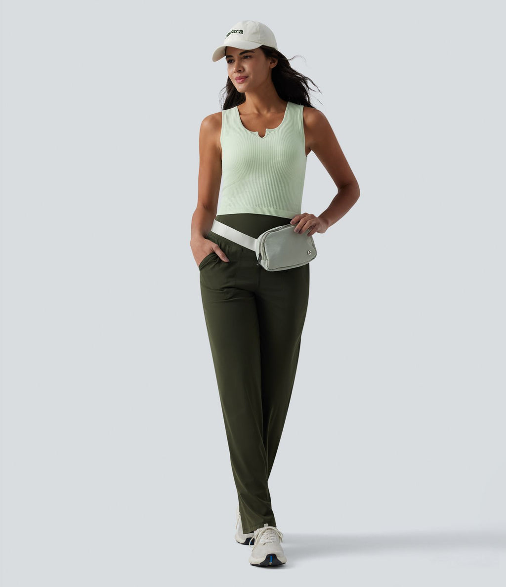 OneForm Débardeur de yoga sans coutures côtelé col V