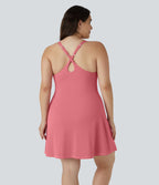 Quotidien Softlyzero™ Plush Robe d'Activité Grande Taille Fluide 2-en-1 à Dos Nu Style Wannabe Longue avec Ajustable et Bretelles Réglables