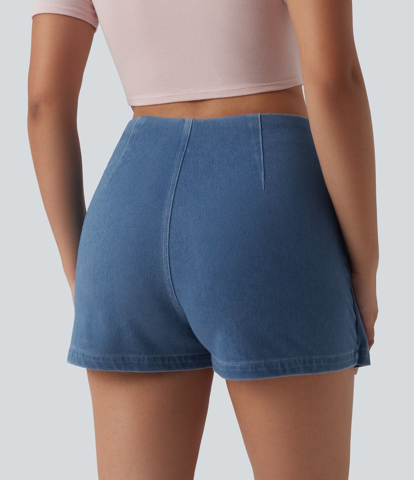 Halara Flex™ Skort micro-court en denim taille mi-haute