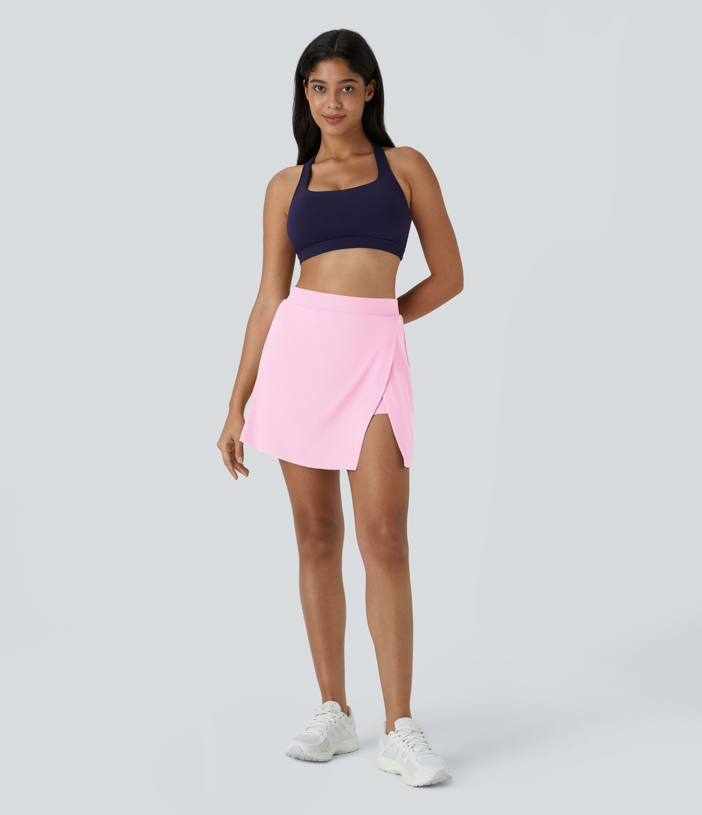 Softlyzero™ Airy Jupe Tennis Toucher Frais 2 en 1 avec Coupe Latérale et Poche Latérale - Pureté - UPF50+