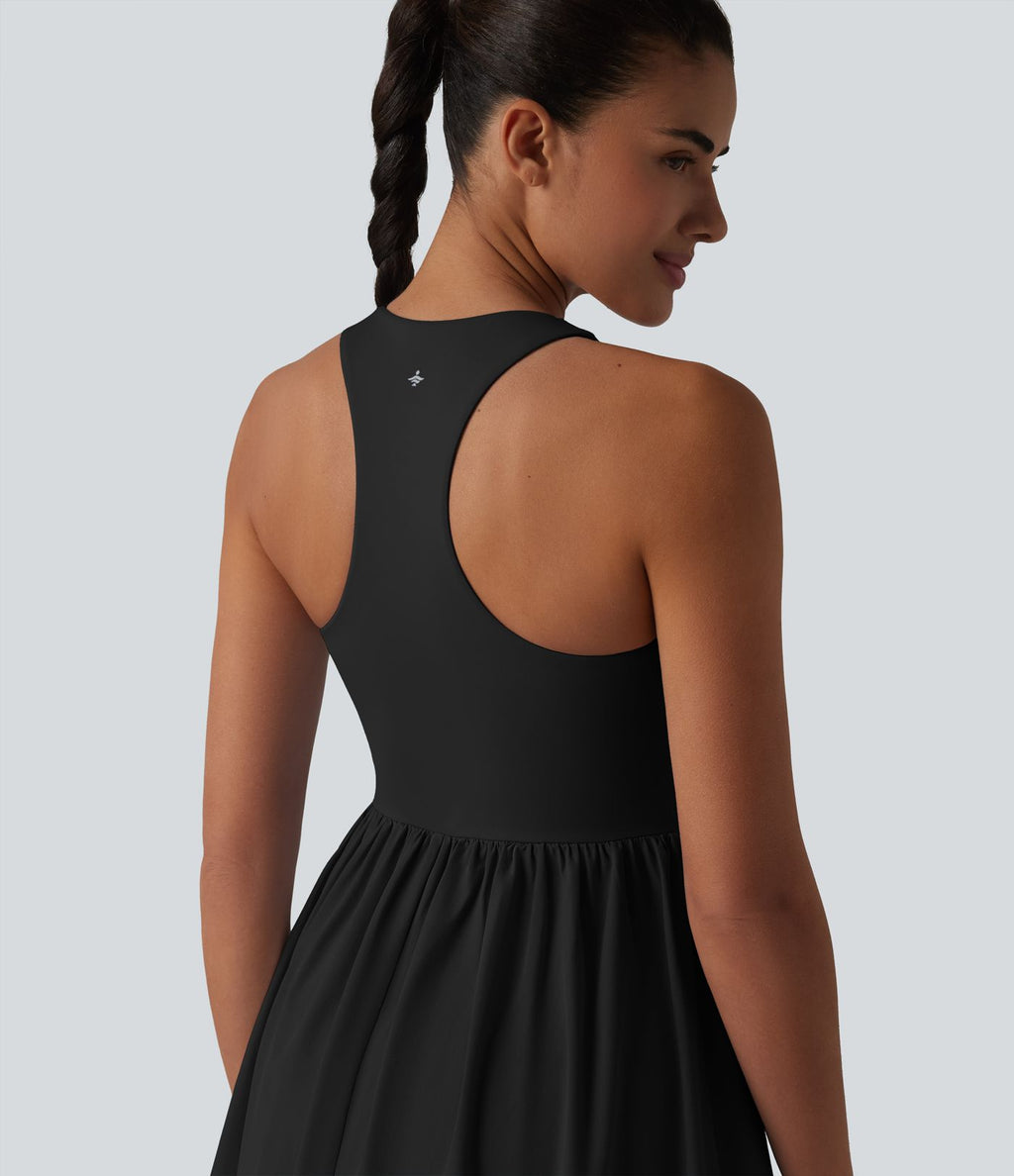 Robe sport de tennis mini Breezeful™ 2-en-1 séchage rapide col V dos nageur avec brassière intégrée à poches — édition Easy Peasy