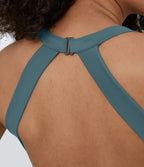 Breezeful™ Combinaison Yoga Fluide Sans Manches Dos Nu Découpée et Torsadée avec Poches Latérales Séchage Rapide