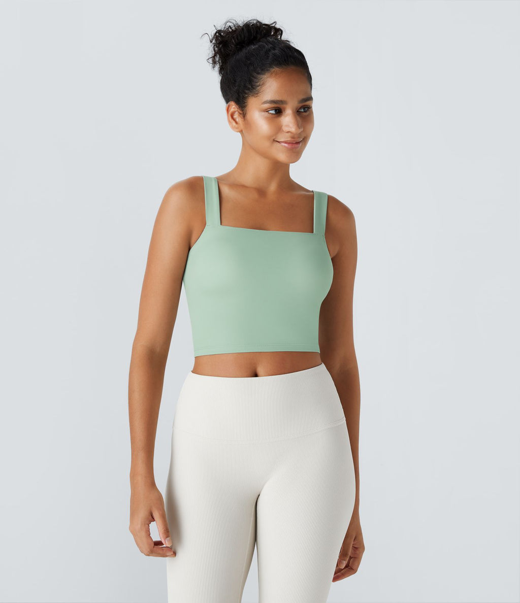 Softlyzero™ Plush Softlyzero™ Débardeur de Yoga Skinny Court à Encolure Carrée en Peluche