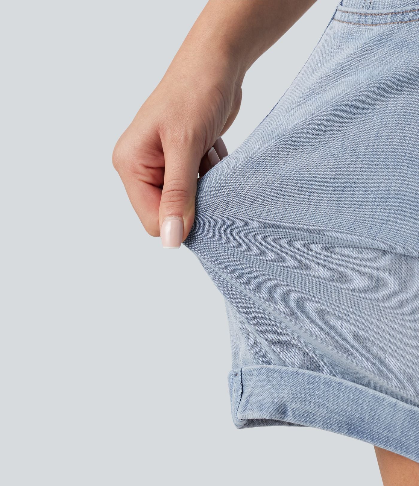 Halara Flex™ Short en denim taille mi-haute ourlet retroussé 12,5 cm avec poches