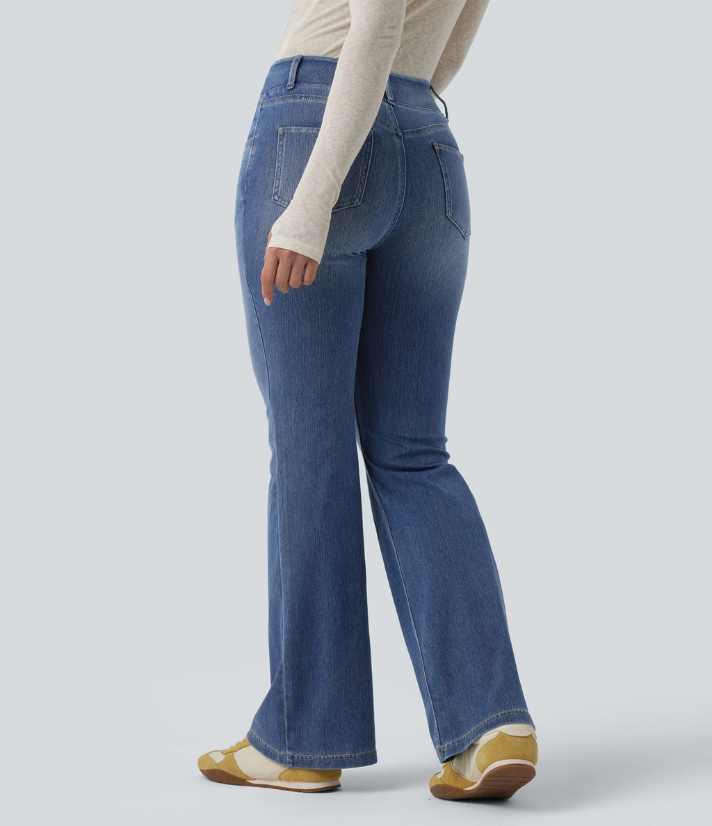 Jean évasé Halara Flex™ casual taille haute avec poches