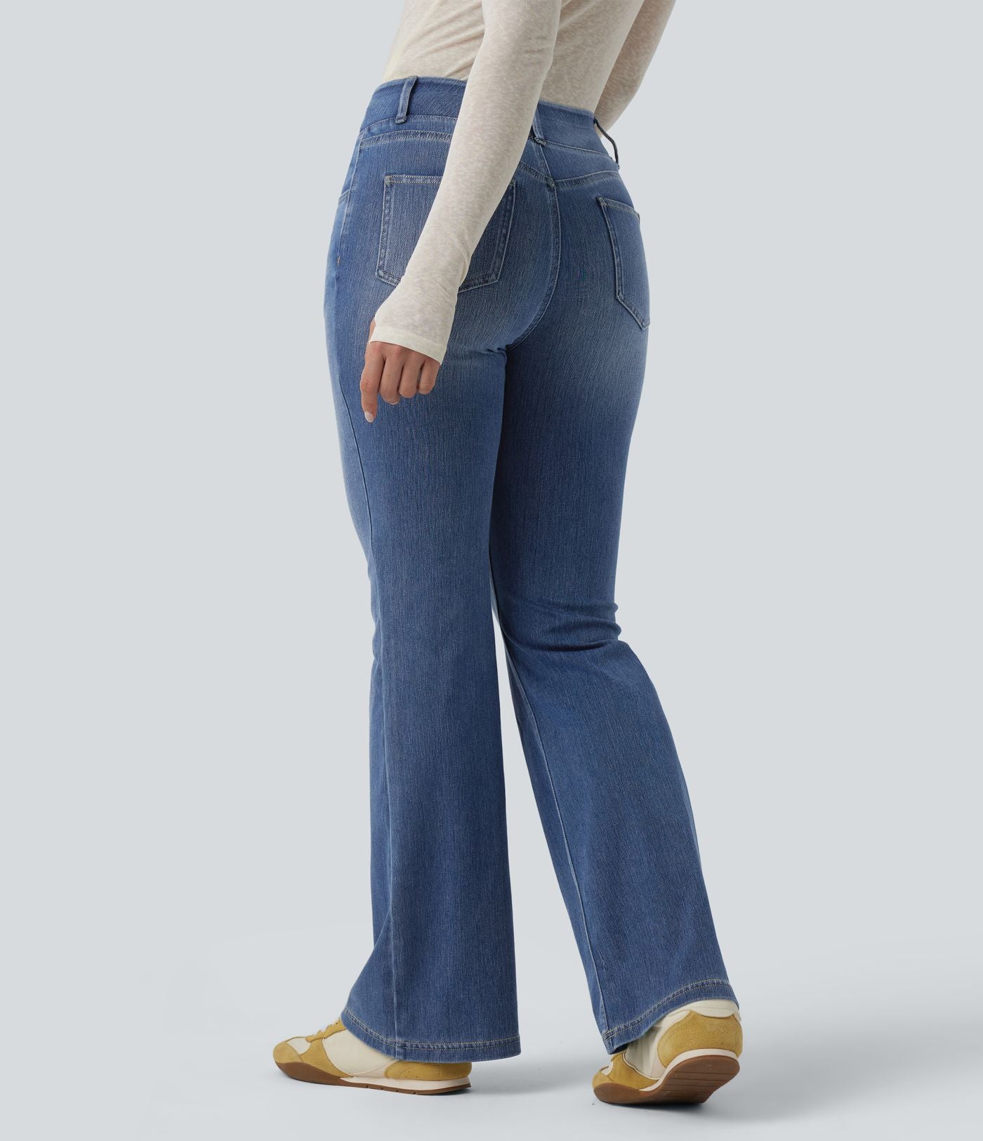 Jean évasé Halara Flex™ casual taille haute avec poches