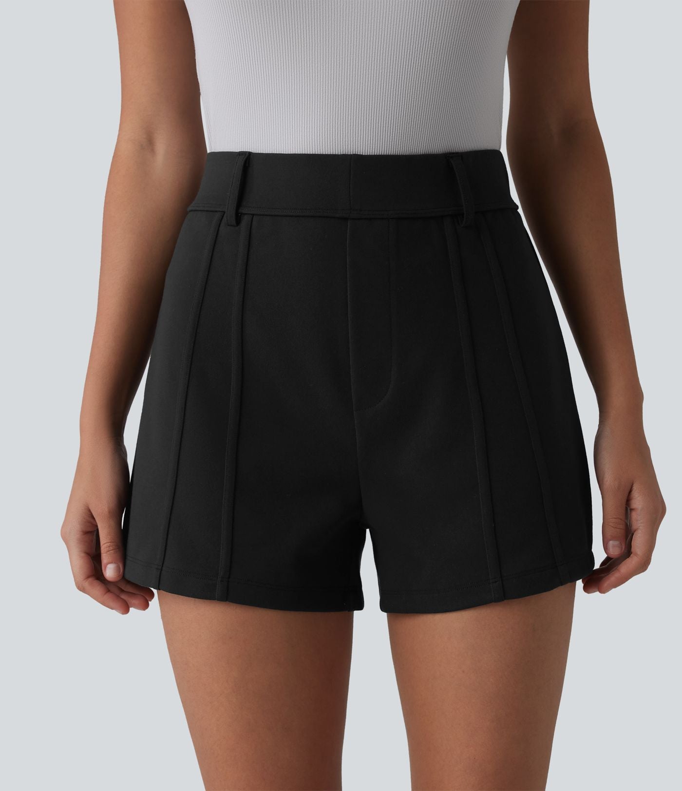 Short tailleur taille haute avec poches