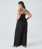 Breezeful™ Combinaison Dos Nu Poche Zippée Invisible Sur le Côté Jambe Large Séchage Rapide Grande Taille