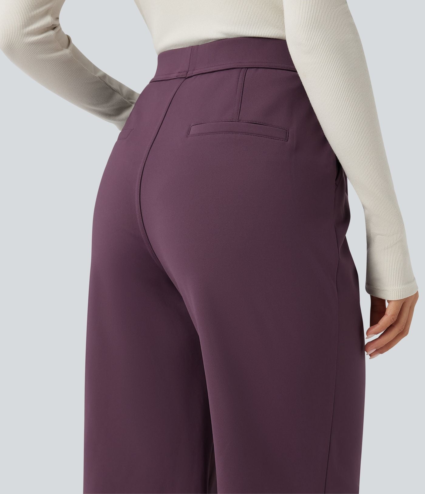 Pantalon tailleur évasé thermique taille haute SoftlyZero™ Plush avec poches
