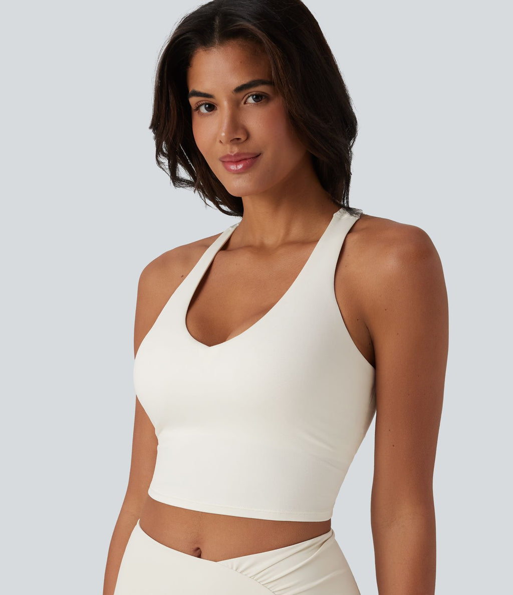 Haut de sport yoga court dos nageur