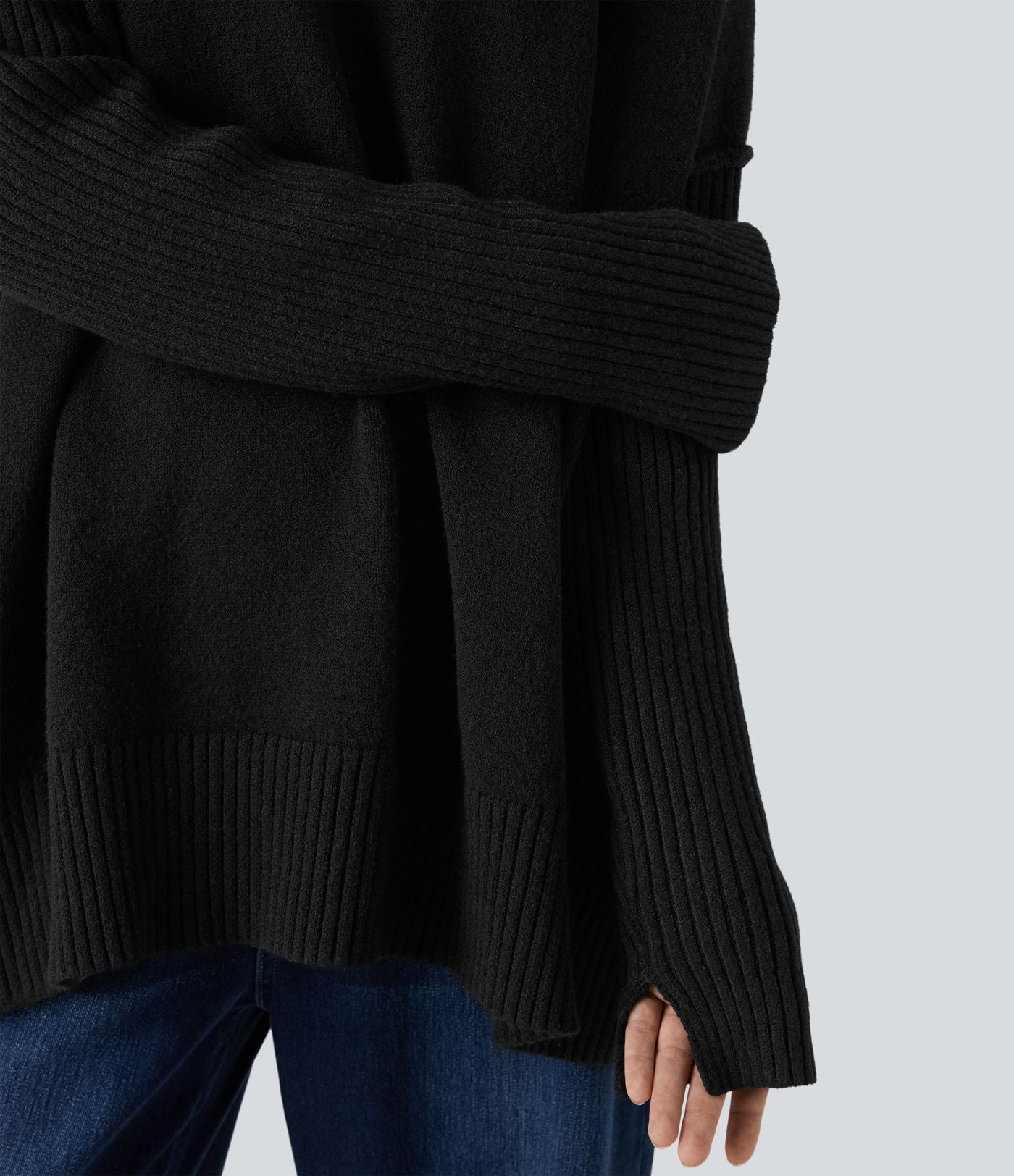 Pull col V manches raglan longues coupe décontractée