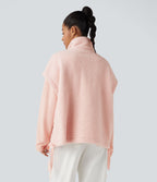 Veste Sherpa 2-en-1 col montant avec nœud et poches