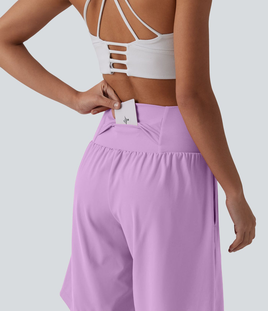 Short de yoga 2-en-1 SoftlyZero™ Airy taille très haute effet frais InstantCool 22,8 cm avec poches