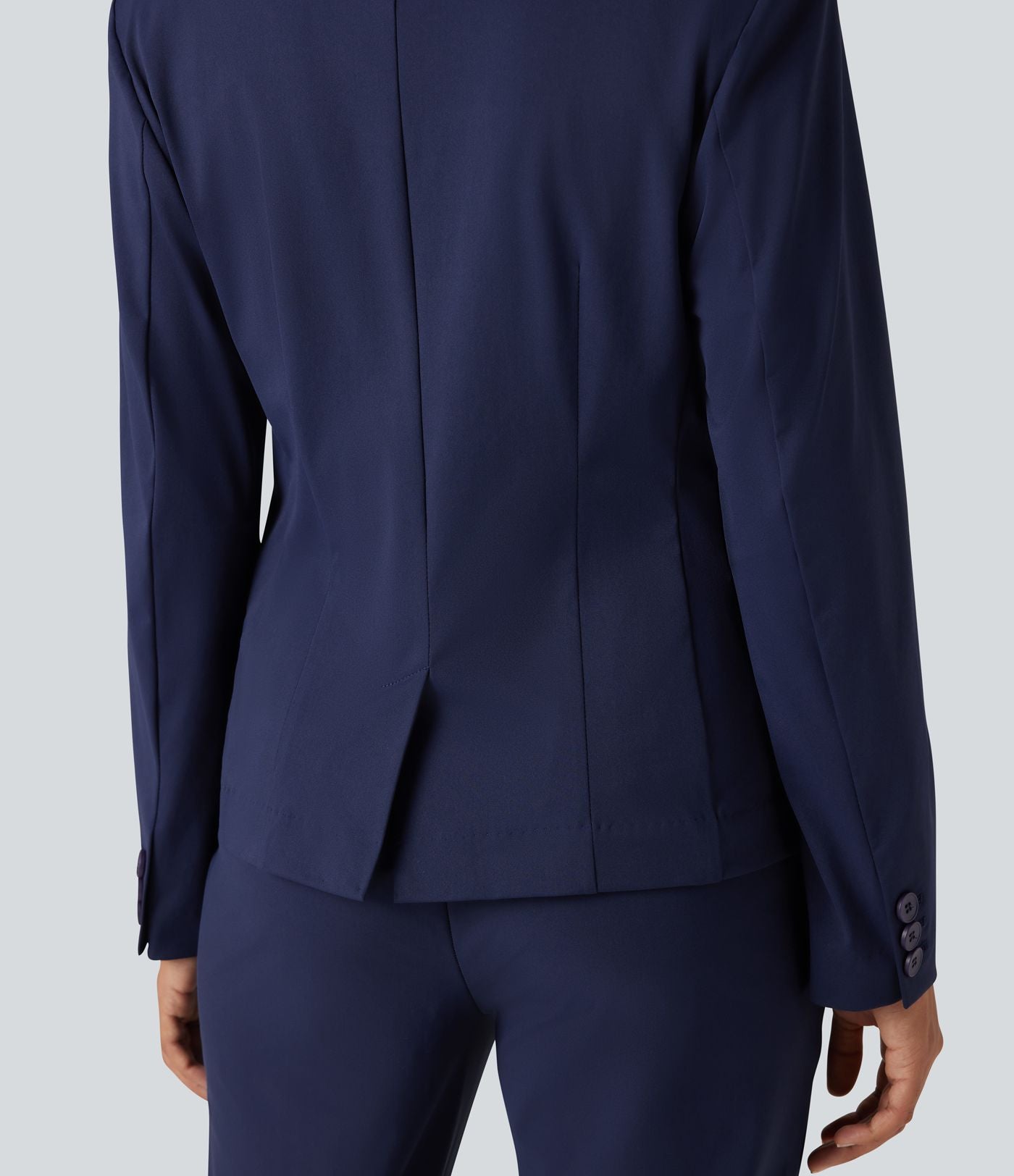 Blazer de travail ajusté col cranté infroissable à manches longues Halara Flex™ Suit avec poches