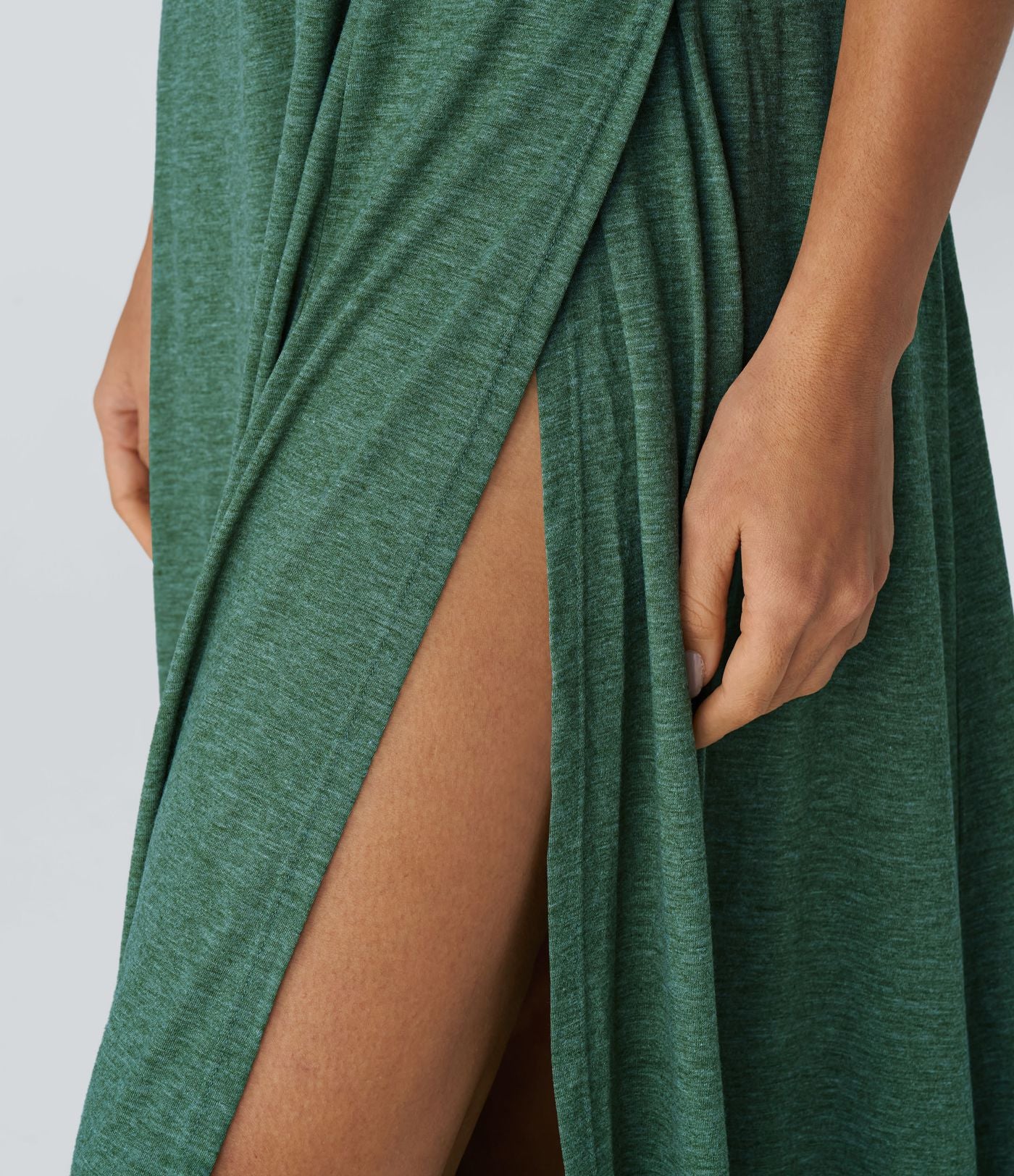 Robe Casual Débardeur Longue Fluide Fendue Dos Nu à Col en U