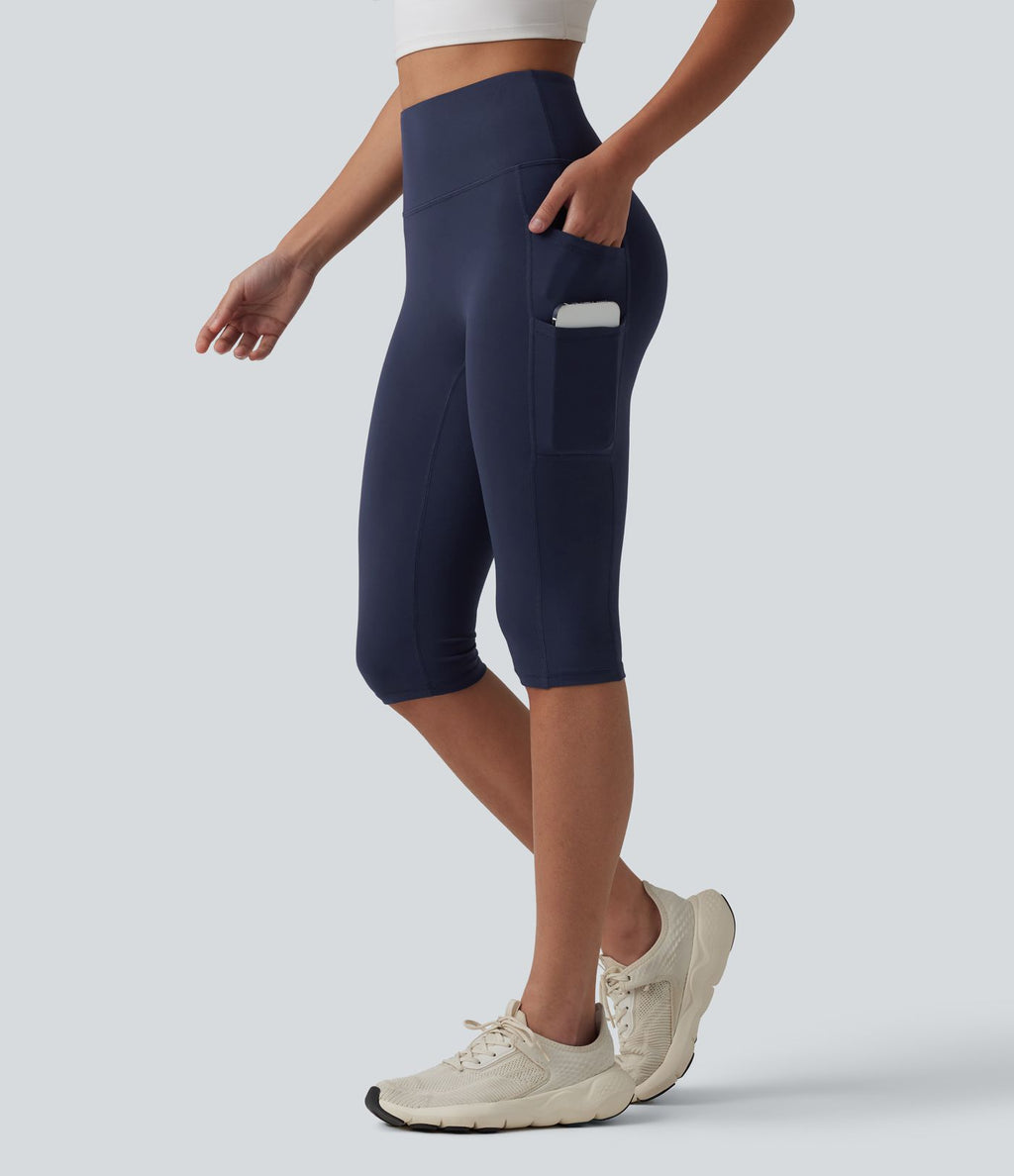 Legging de yoga corsaire SoftlyZero™ taille haute avec poches - UPF50+