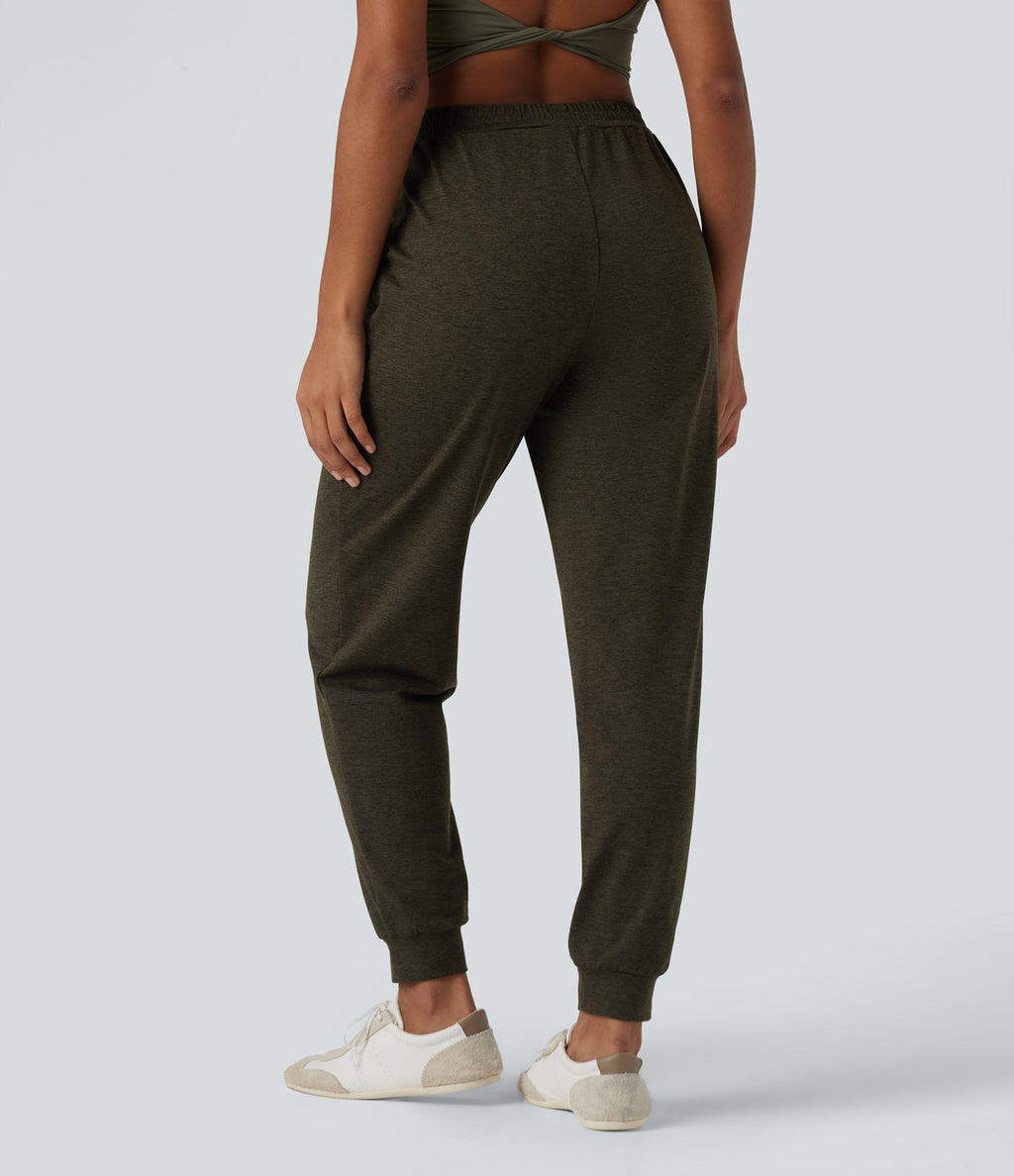 Jogging décontracté  thermique taille haute séchage rapide avec poches-UPF40+