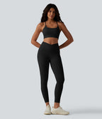 Brassière de sport yoga à col U et maintien léger
