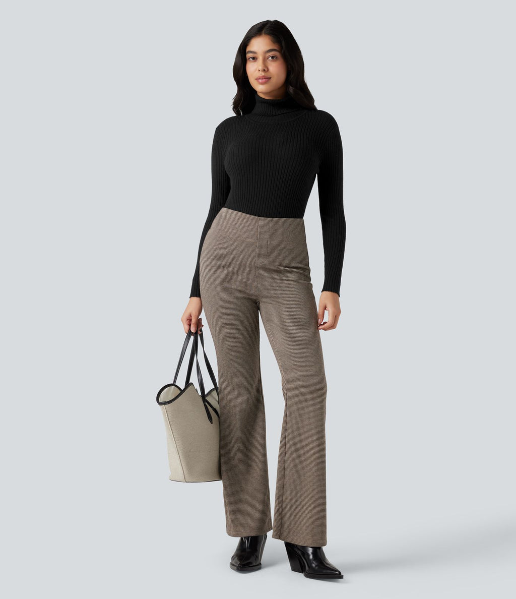 Pull tailleur col montant manches longues