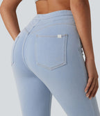 Legging 7/8 casual denim Halara Flex™ gainant taille haute avec poches