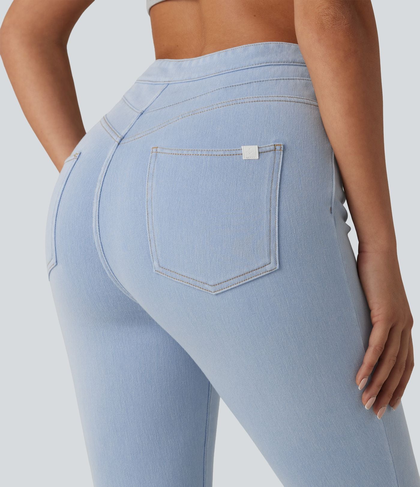 Legging 7/8 casual denim Halara Flex™ gainant taille haute avec poches