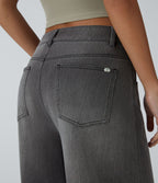 Jean Barrel 7/8 taille basse Halara Flex™ avec poches zippées