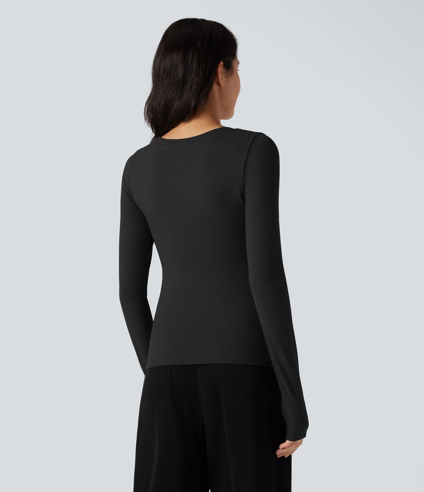 Top casual chaud push-up à col arrondi et manches longues - Bonnet A/B