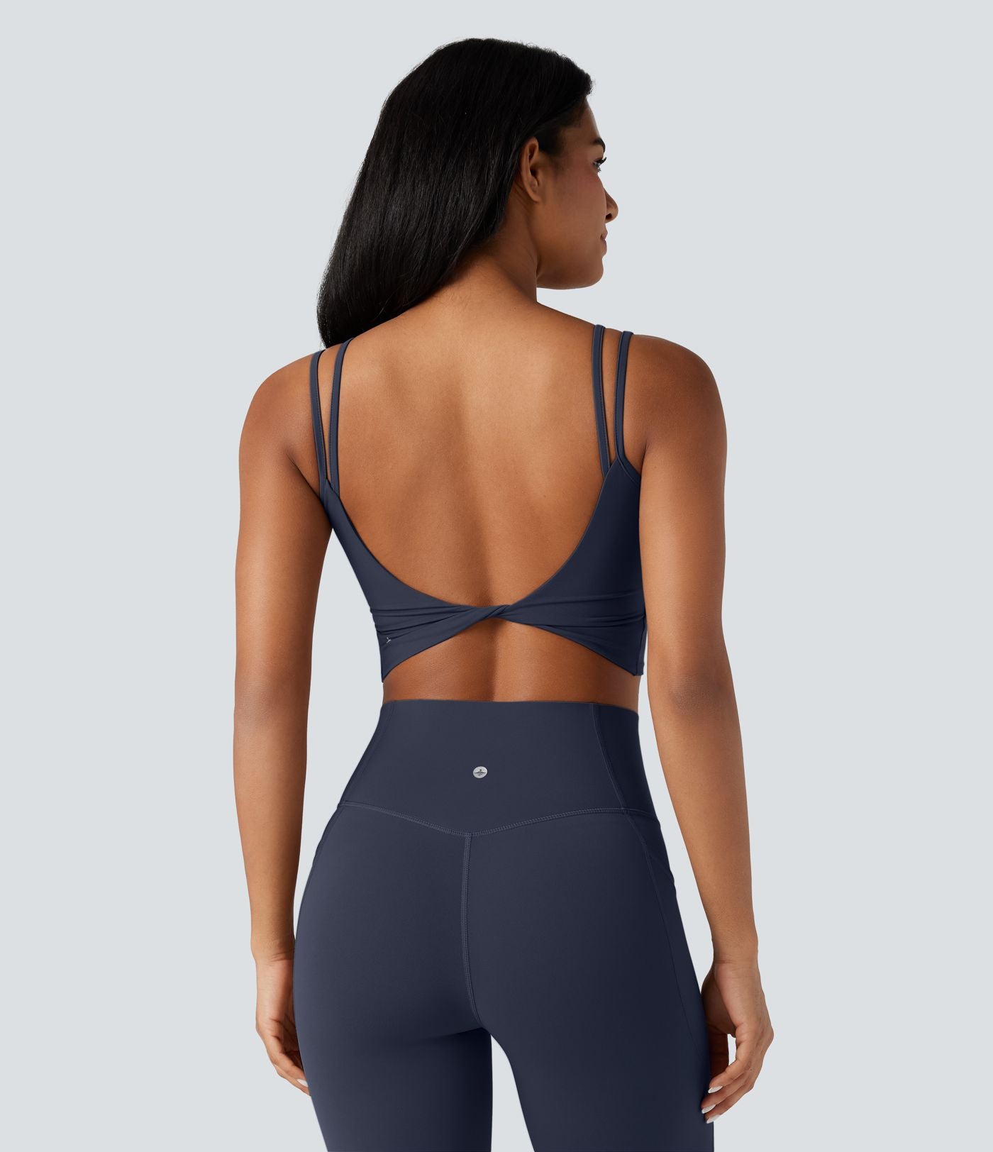 Débardeur yoga court Halara UltraSculpt™ double bretelles torsadé dos nu