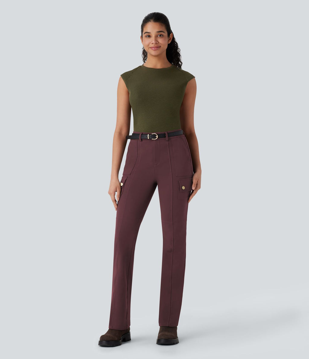 Pantalon cargo bootcut randonnée taille moyenne DayStretch avec poches
