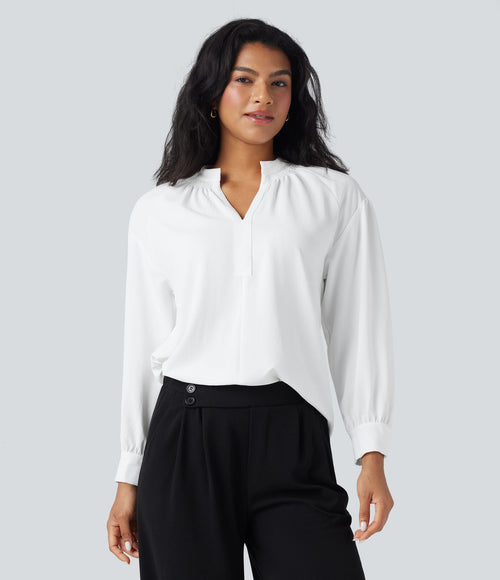 Chemise de travail manches longues col V