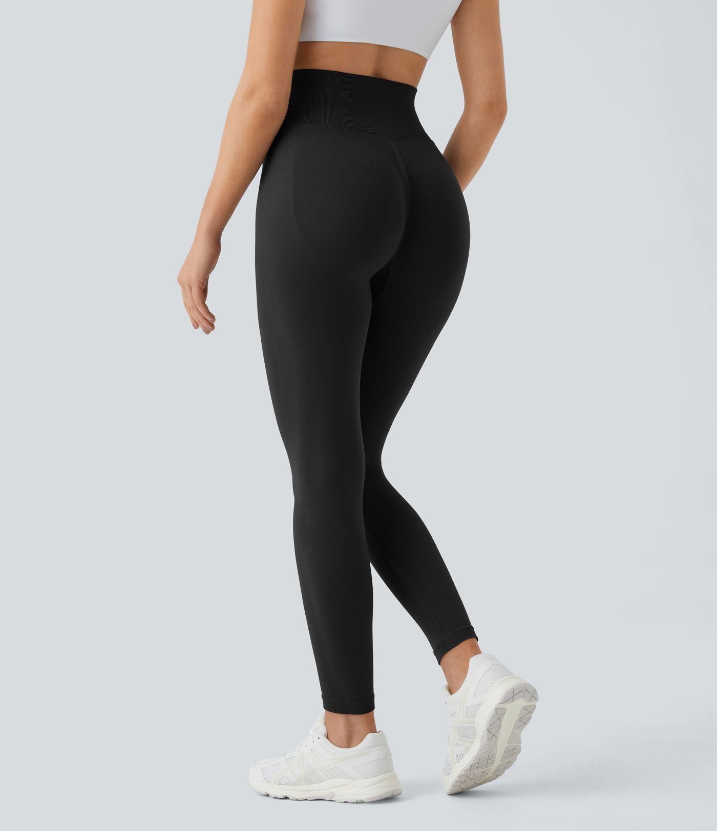 Legging taille haute froncé uni sans couture OneForm Seamless Flow