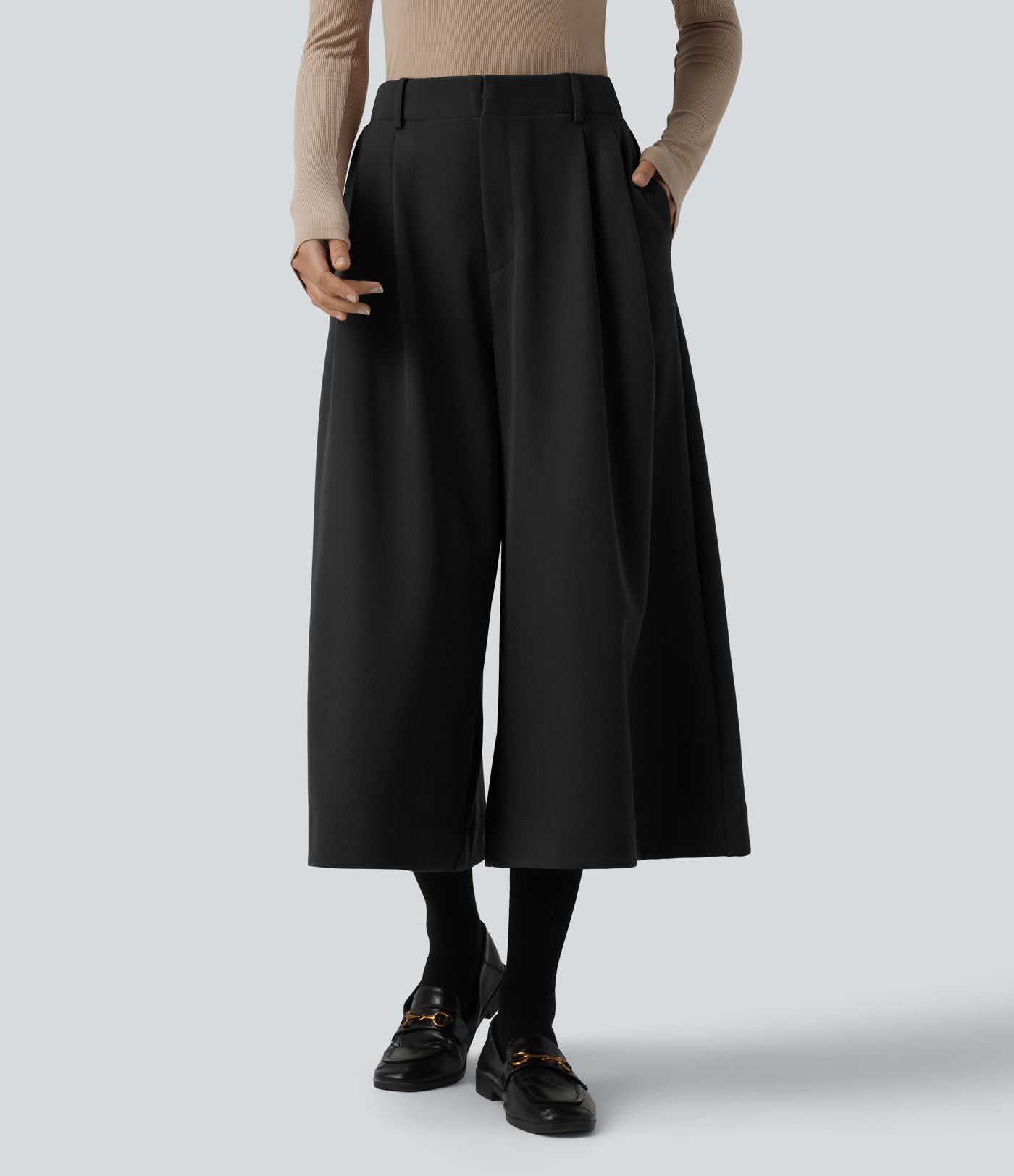Pantalon tailleur large Halara Flex™ plissé taille haute avec poches