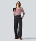Halara Flex™ Jean droit casual taille haute avec poches