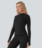 Veste yoga col montant à manches longues avec passants pouces Halara UltraSculpt™ avec poches
