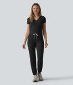 Jogging cargo décontracté SoftlyZero™ Airy à taille mi-haute, cordon de serrage, à effet frais InstantCool, avec poches