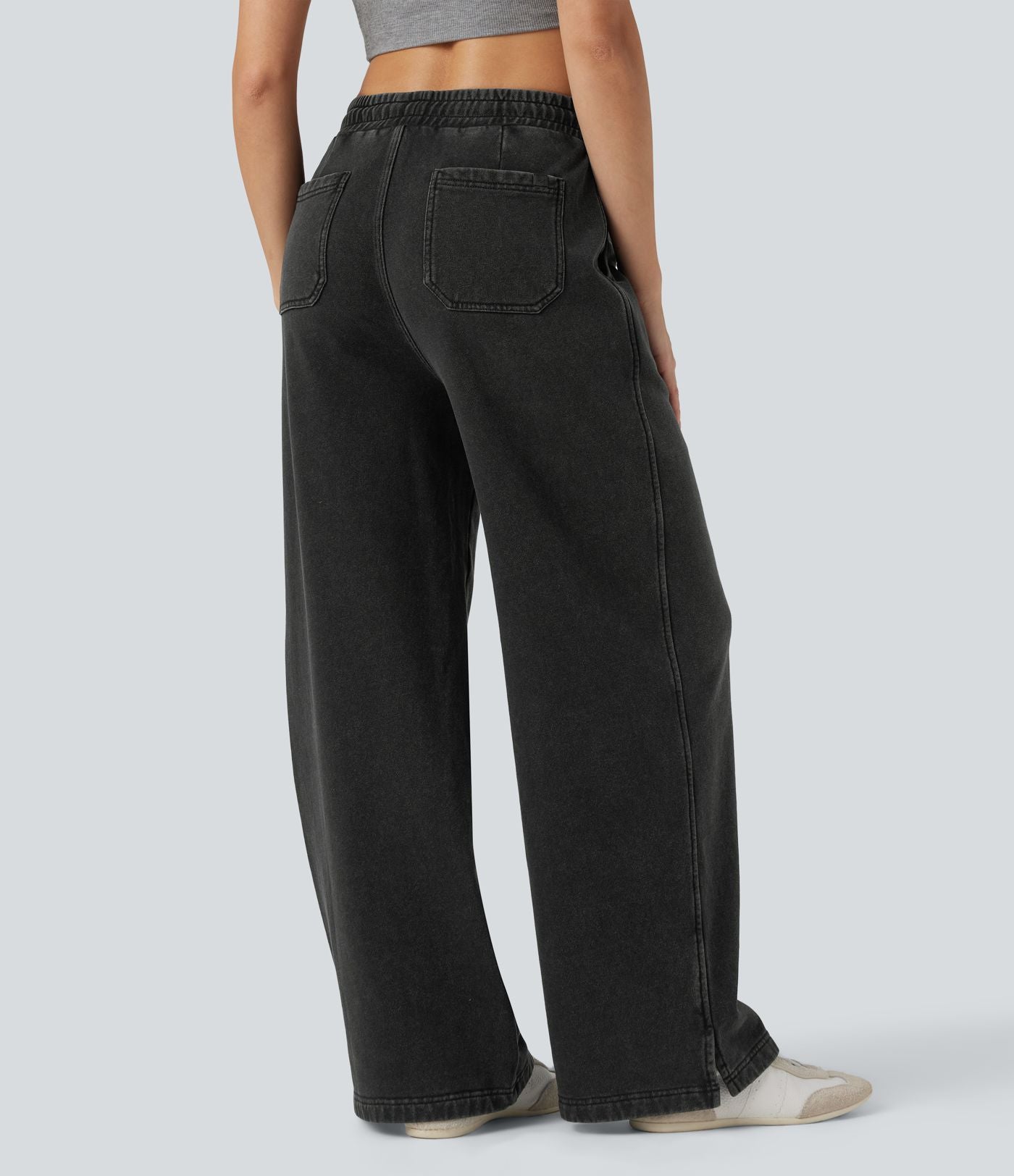 Jean jogging Halara Flex™ coupe droite fendu taille haute molleton français avec cordon de serrage et poches