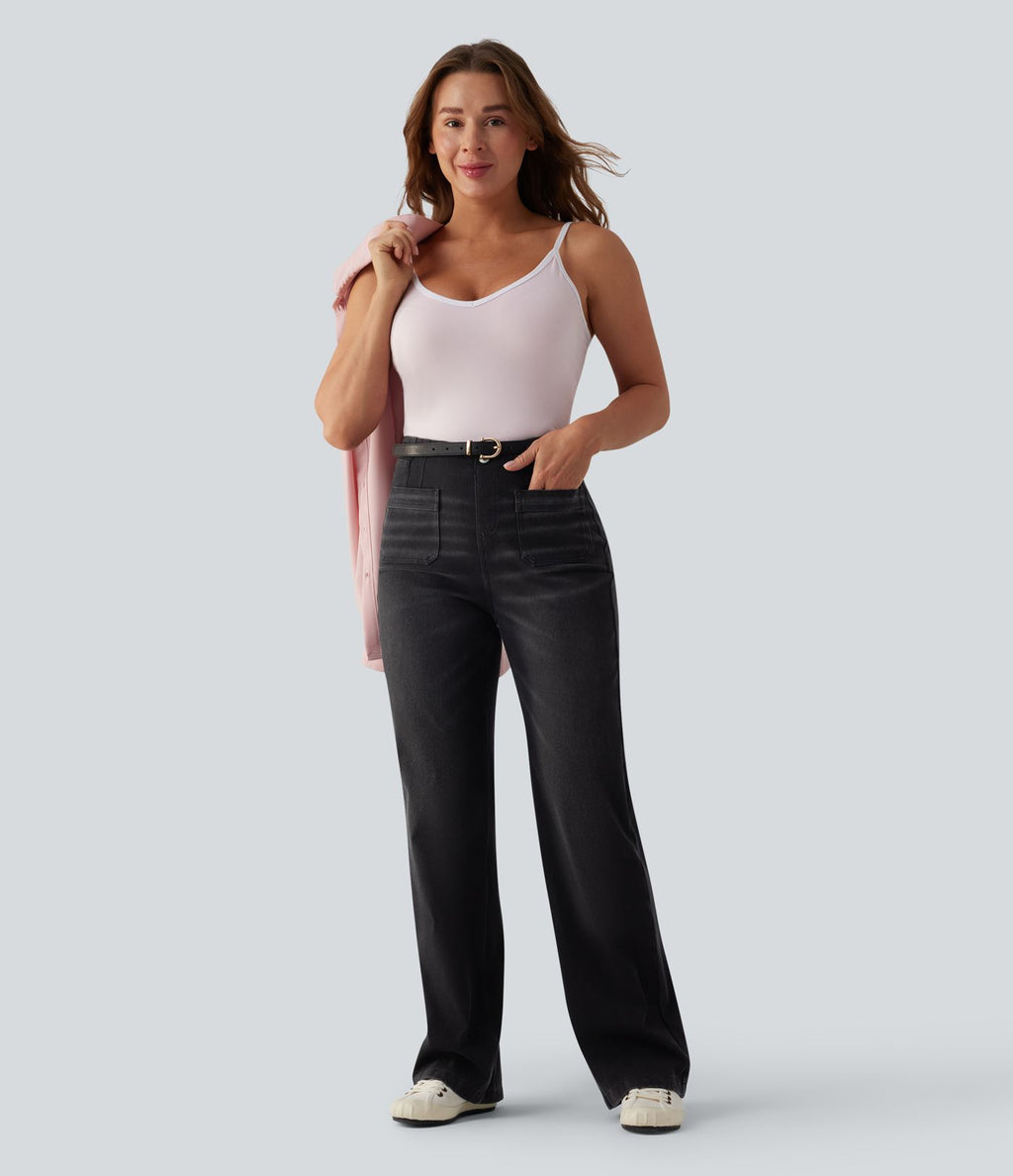 Jean droit Halara Flex™ casual taille haute avec poches