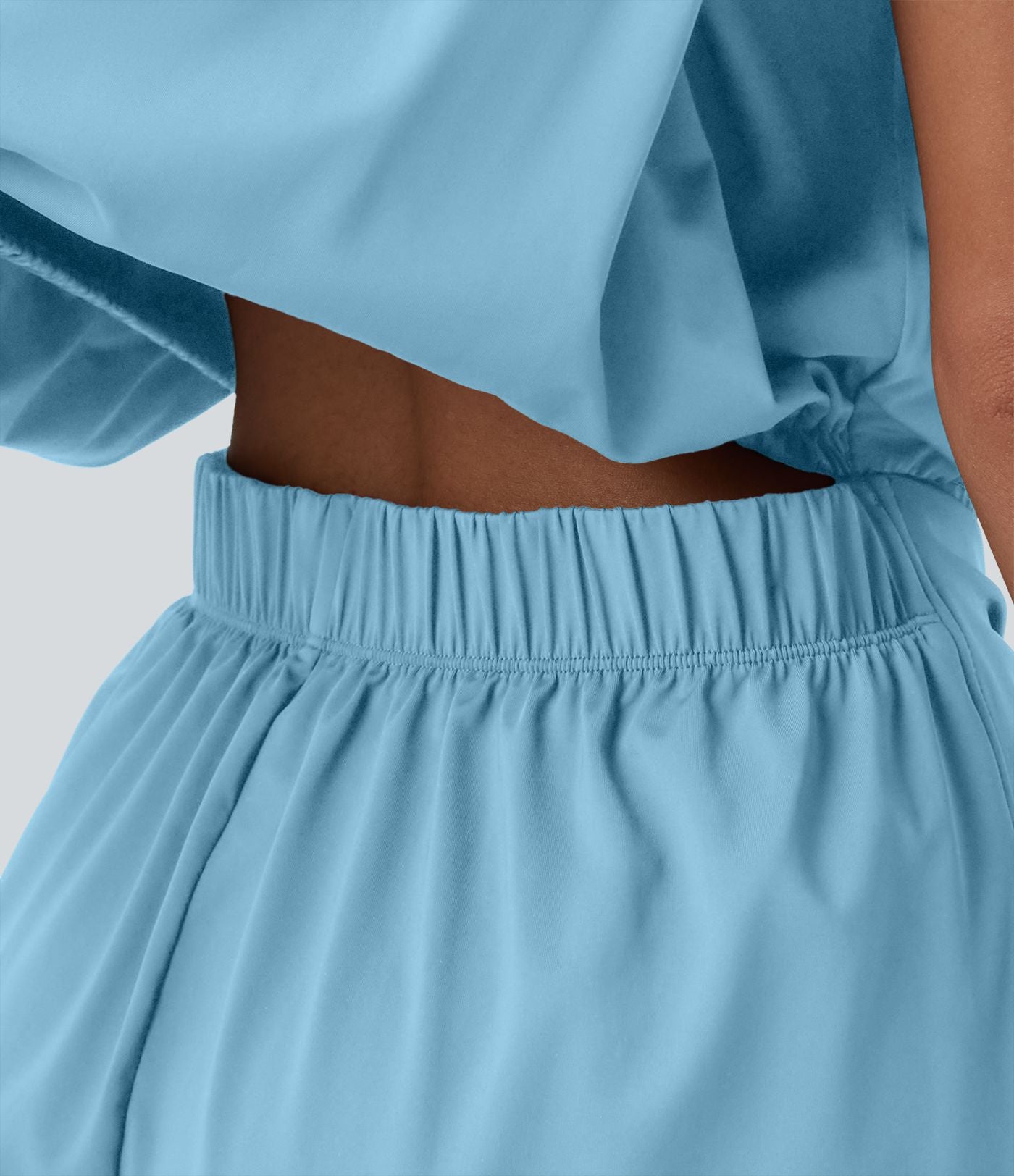 Combishort décontracté col rond sans manches effet frais InstantCool avec nœud frontal et poches, accès facile Easy Peasy, protection solaire UPF50+