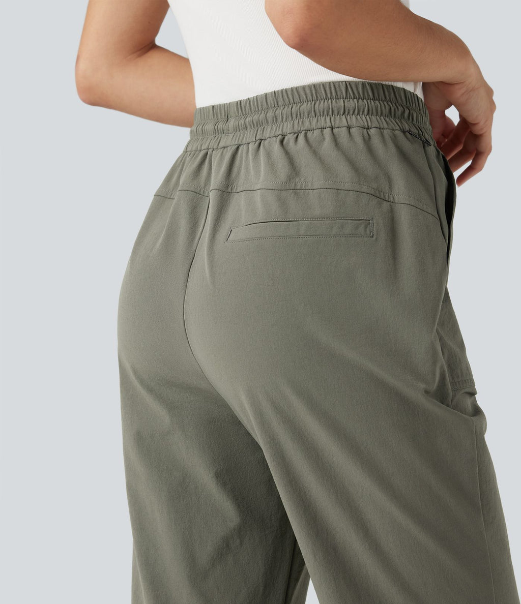 Pantalon de randonnée bootcut, taille haute, cordon et poches