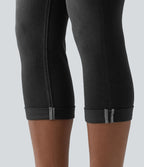 Jean capri skinny Halara Flex™ taille haute décontracté à ourlet roulotté avec poches