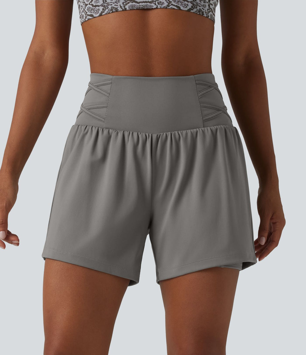 Short de yoga SoftlyZero™ Airy taille très haute 2-en-1 effet frais InstantCool 12,5 cm avec poches
