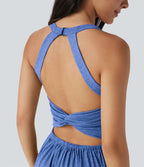 Combinaison sarouel décontractée dos nu torsadé avec brassière intégrée et poches - Édition Easy Peasy